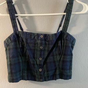 Cropped square neck tank top